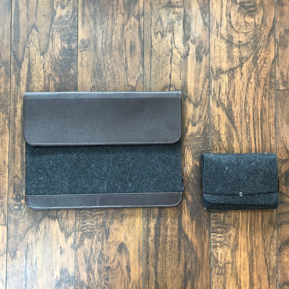 HOMIEE PU Leather Felt Laptop Sleeve for 13.3"